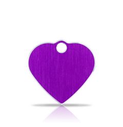 Koiran Nimilaatta | Kissan Nimilaatta | Classic Heart Lila & Silver