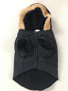 Takki SikSak Black | Fleece-vuori ja Hupun reunus tekokarvaa | Koot: S-L