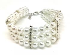 Koiran ja Kissan Kaulakoru | Pearl with Diamond Queen | Koot: M-L