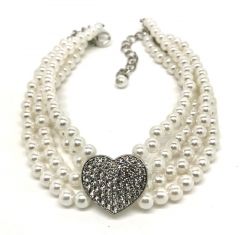 Koiran Kaulakoru | Pearl with Diamond Heart | Koot: M-L