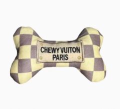 Koiran Lelu | Pehmolelu koiralle | Chewy Vuiton Wuff Bone | pieni vinku sisällä | Luxury Toys