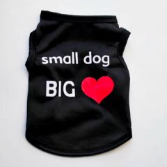 Hihaton paita Small Dog Big Heart | Black | Koot: XS-L