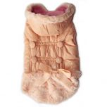 Koiran Toppatakki, Paris Dream Rose Champaign, ihastuttava hupullinen takki, Kosteuttahylkivä pinta, fleece vuori, Tekokarvasomisteet, DiivaDog